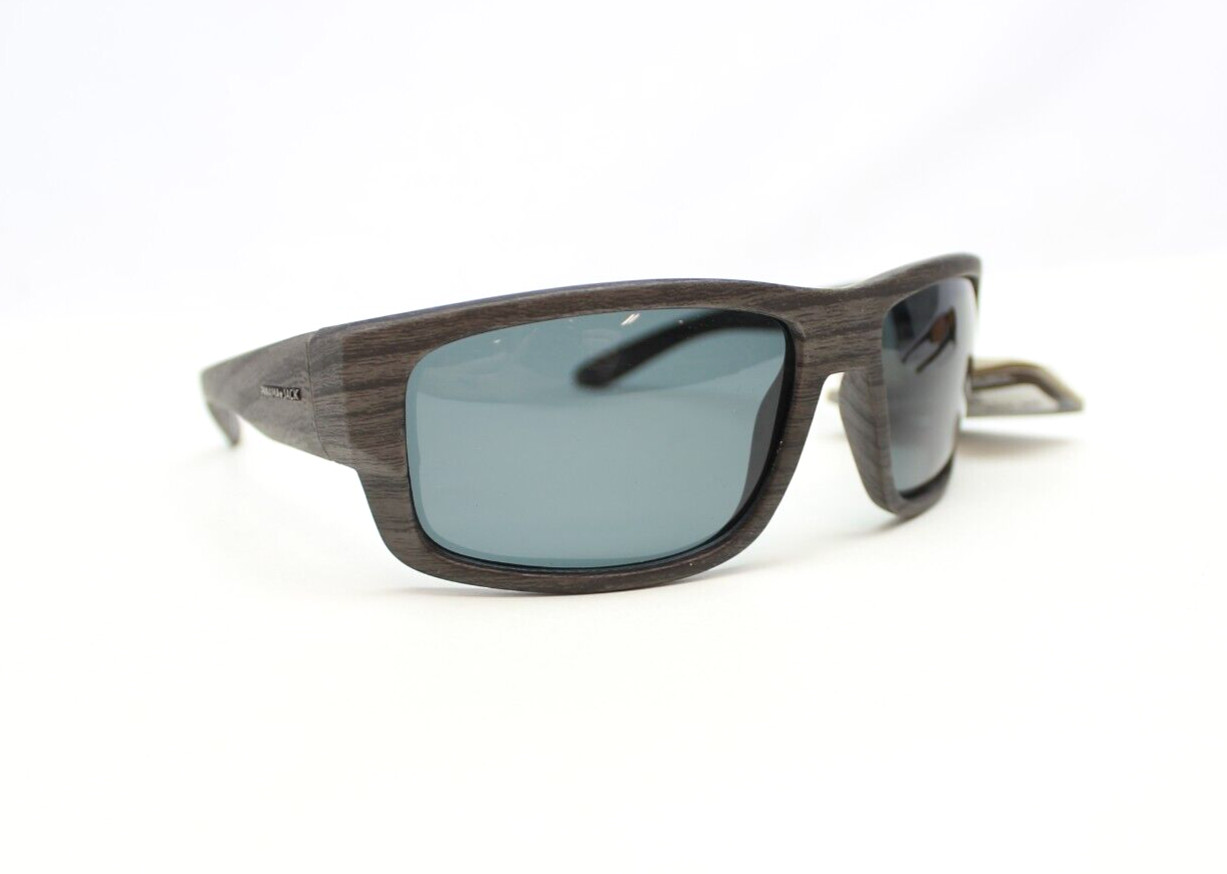 Panama Jack POLARIZED Gray Wood Grain Print Wrap Sunglasses 100%UV PJ POL 19 01