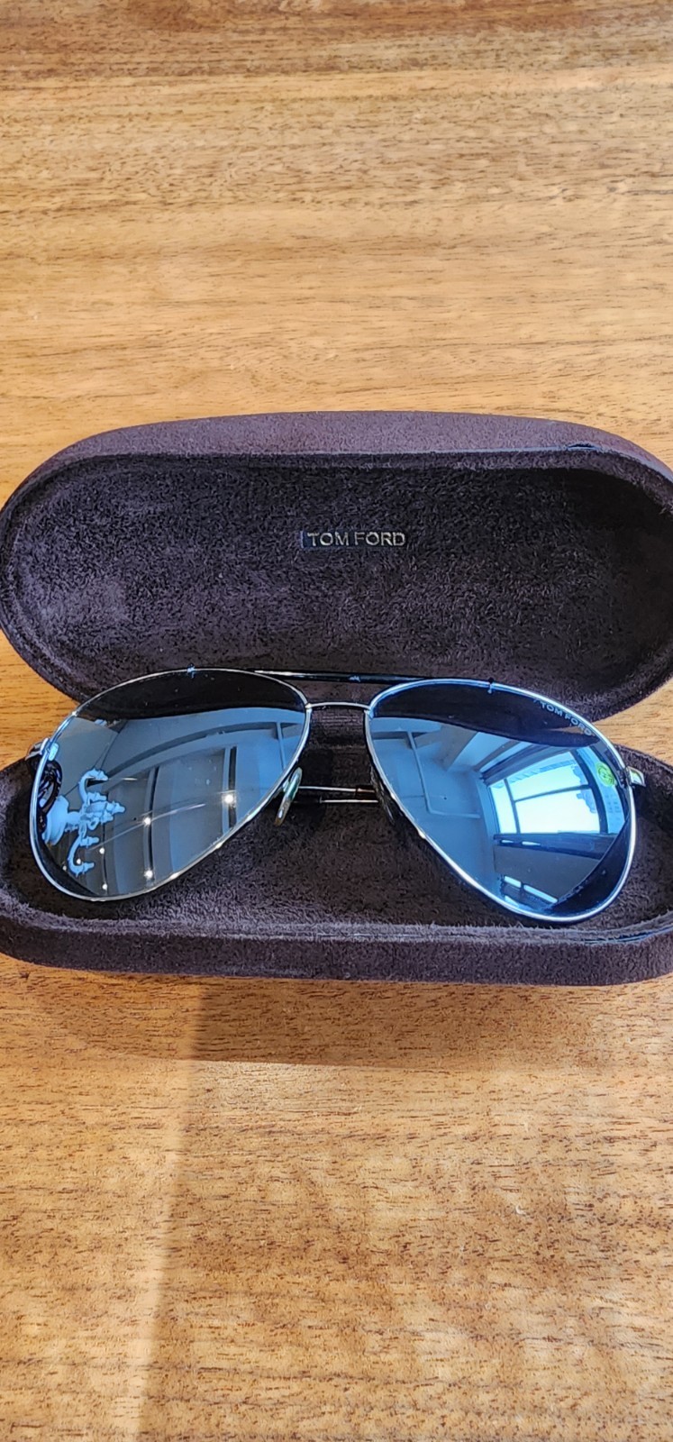 Tom Ford Aviator Sunglasses Men’s Silver Frame And Reflective Mirror Lens