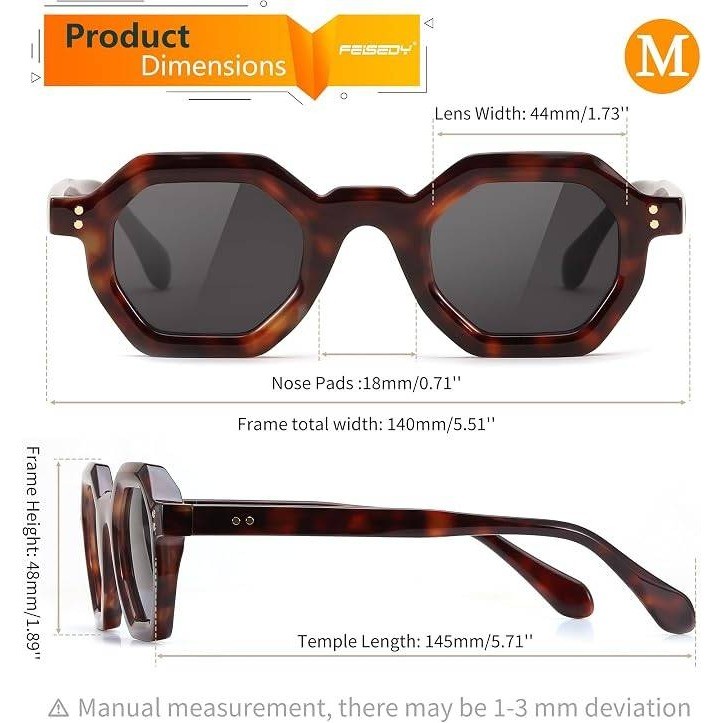 Men Sunglasses Chunky Geometric Eyewear Offers Unique Retro Fashion Style Classy