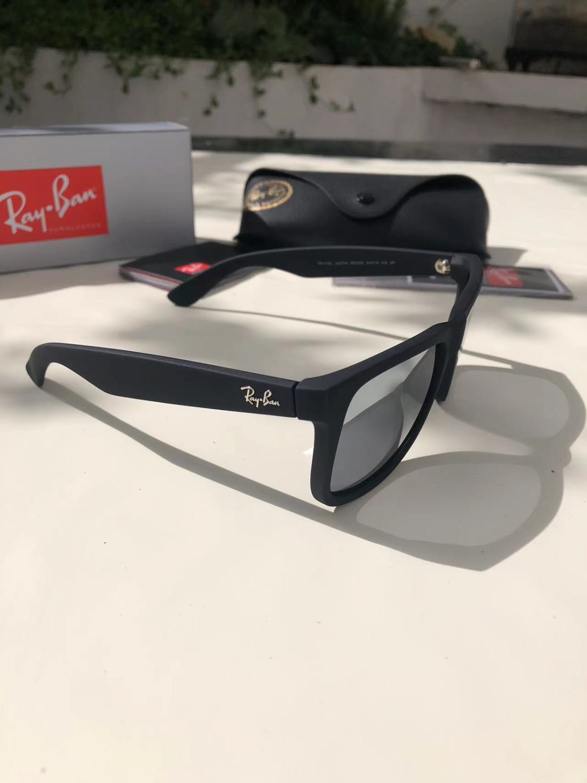Ray-Ban RB4165 622/T3 Rubber Black/Mesmer Silver Mirrored Polarized Sunglasses