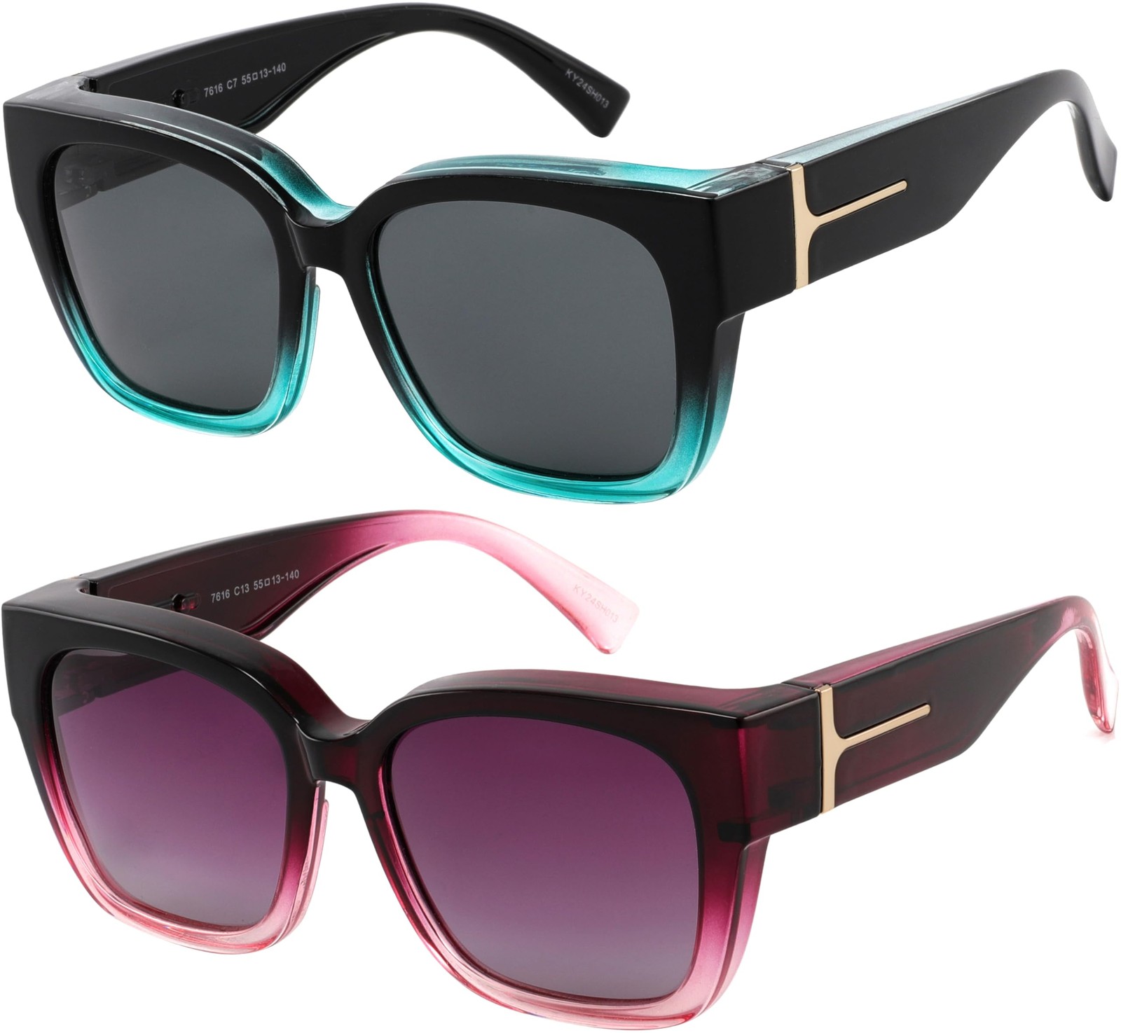 Yogo Vision Polarized Fit Over Glasses Sunglasses for Women Men Wear Over