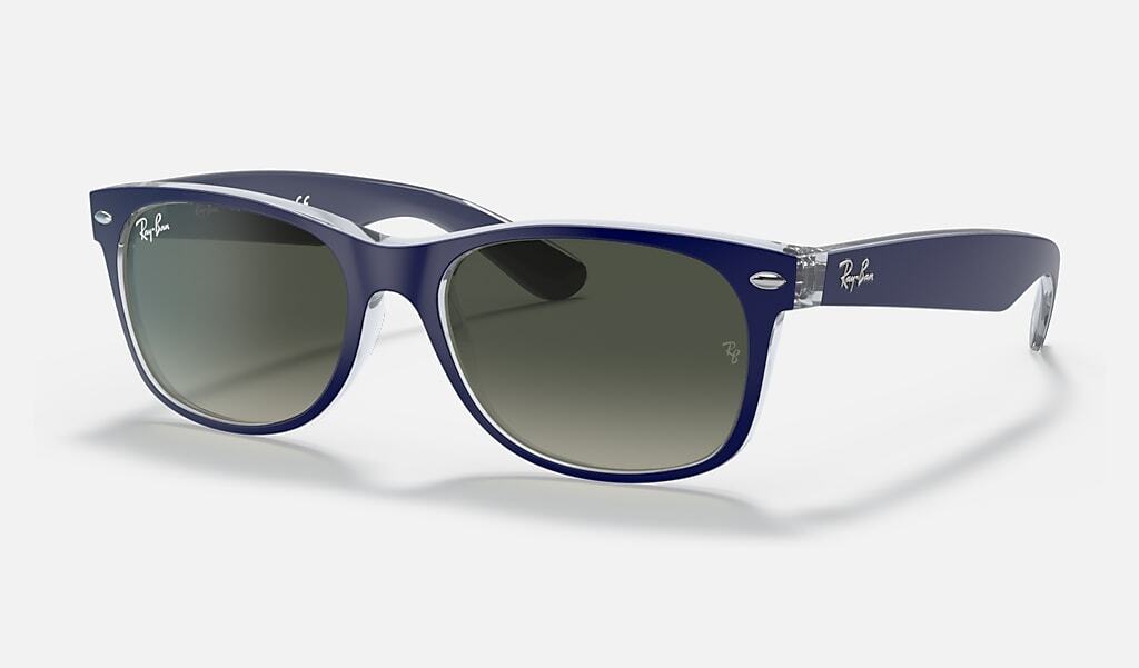 Ray-Ban New Wayfarer Blue Gradient Transparent 55mm Sunglasses RB2132 605371 55