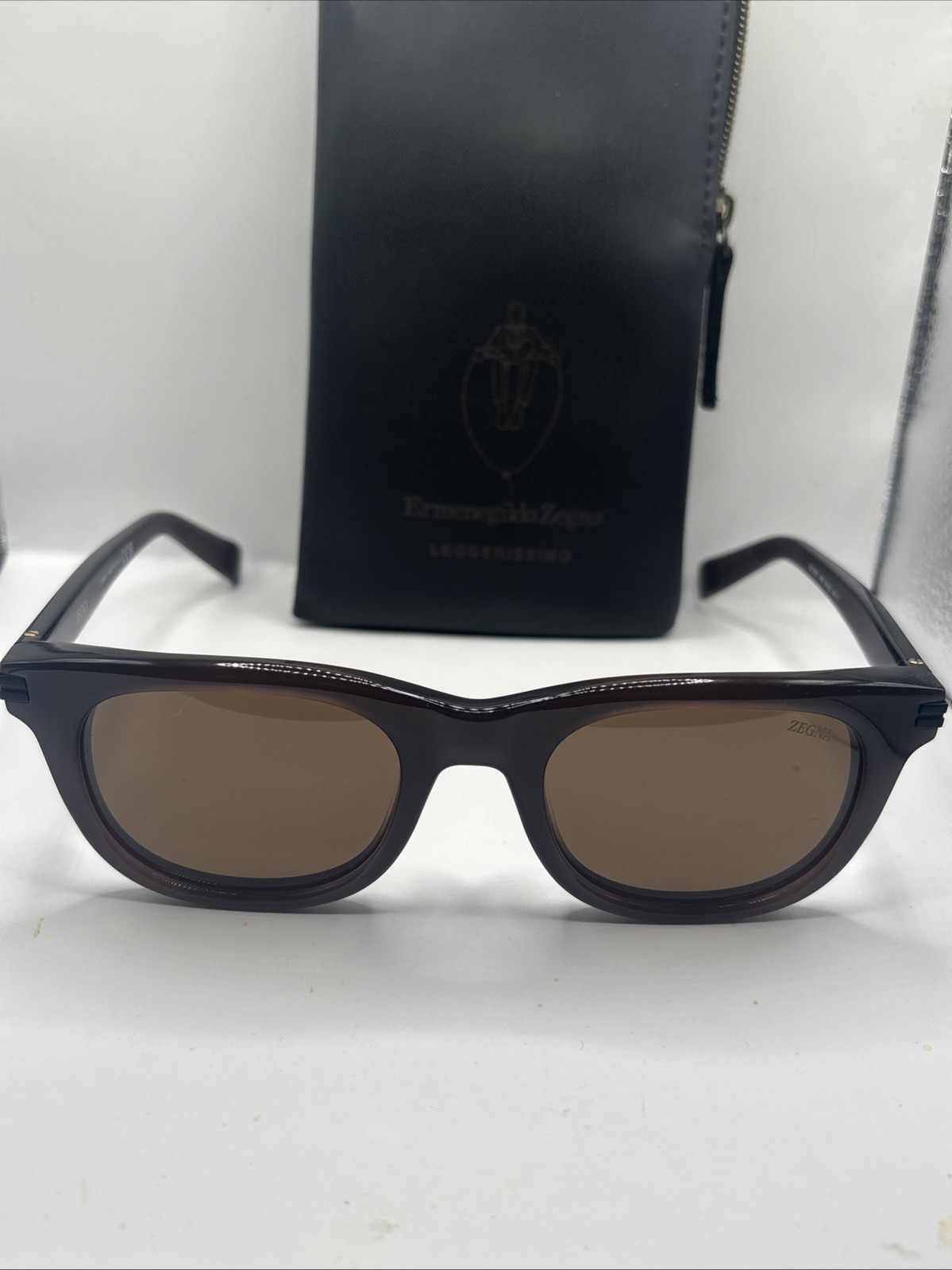 Zegna EZ0281 48E Sunglasses Authentic Brand New Authentic Brown Frame/lens