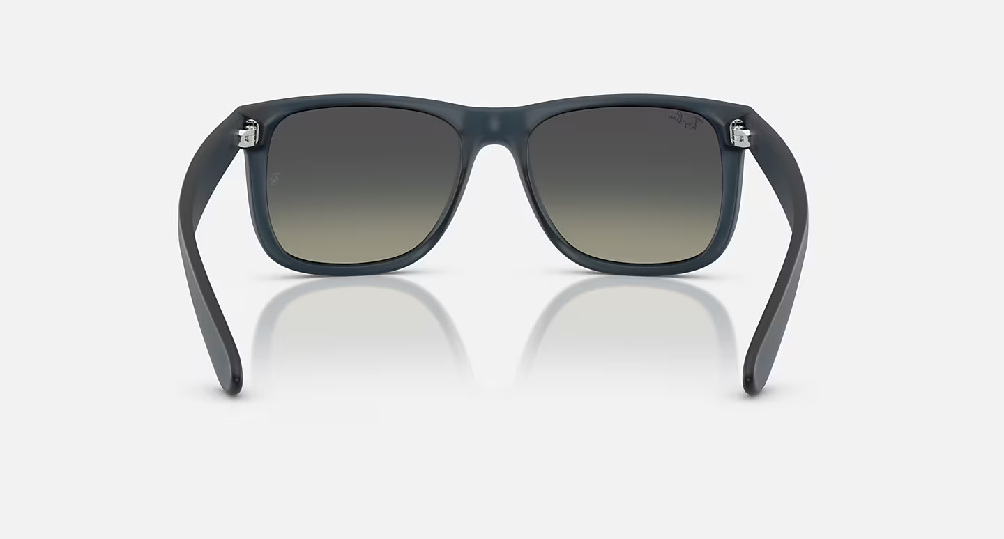 RAY-BAN JUSTIN CLASSIC – RUBBER BLUE W/GRADIENT GREY SIZE 55 – 0rb4165