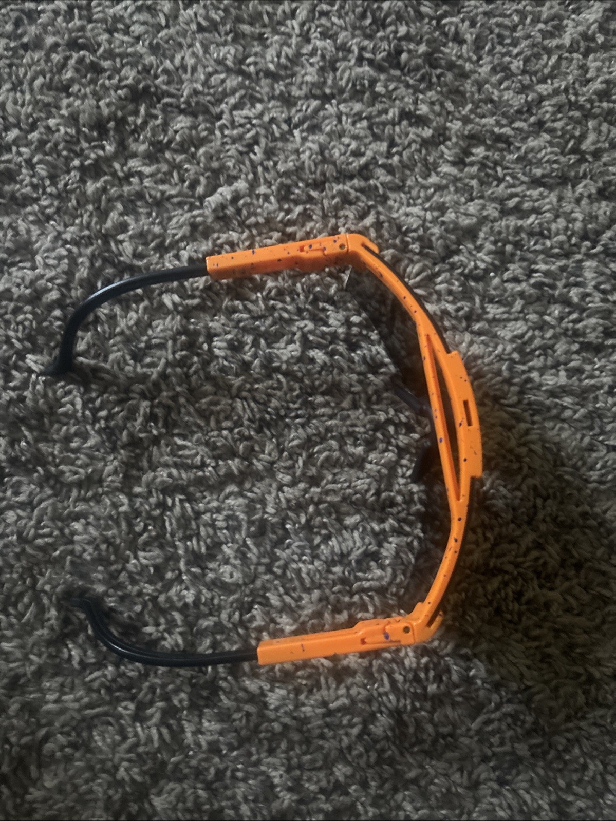Blue Tinted Pit Vipers Orange Outside With Splatter Paint, Sports and Fun Games