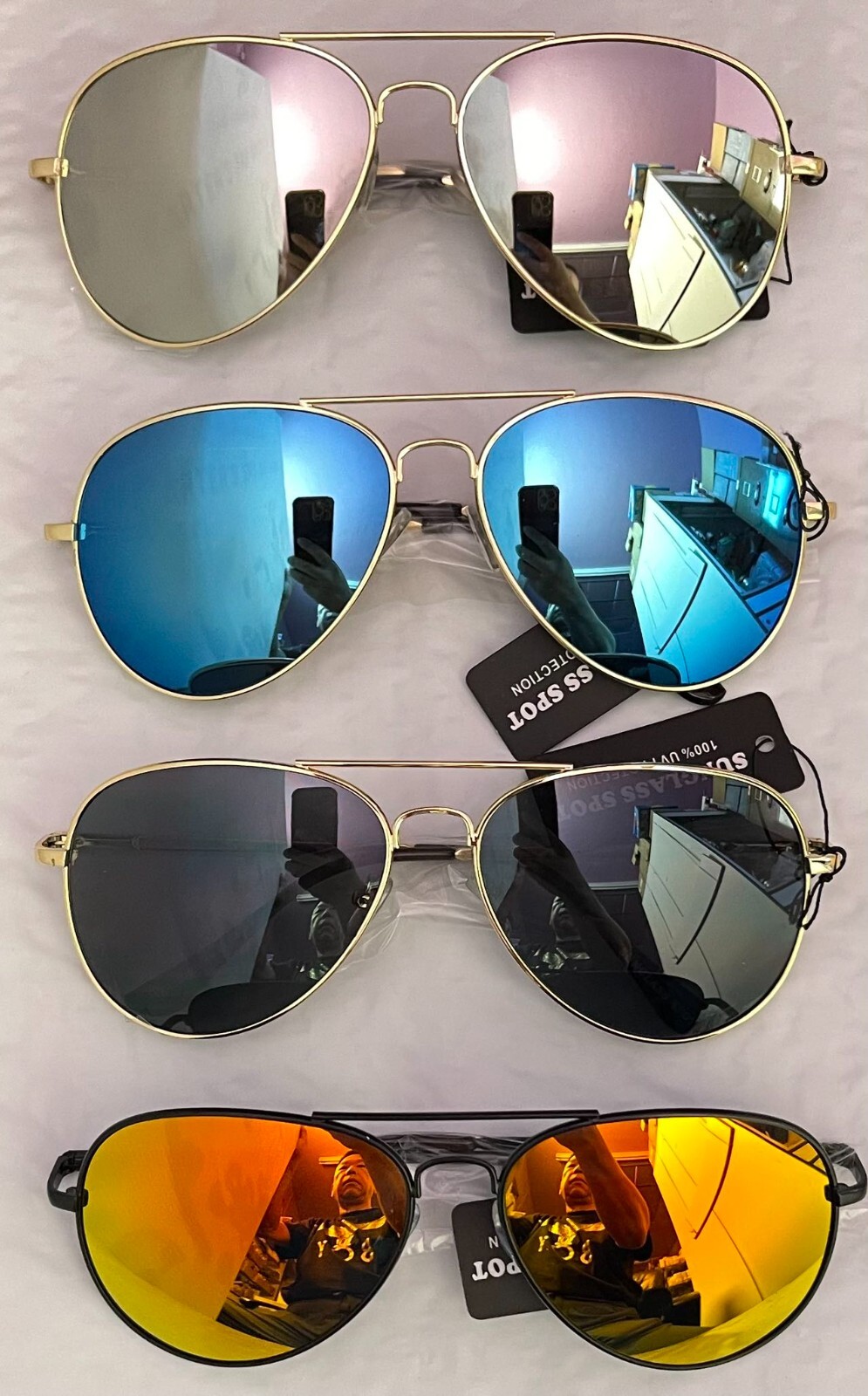 4 Set Popular Sunglasses Pilot 3 Coating, 1super Black Men Women Fashion UV400