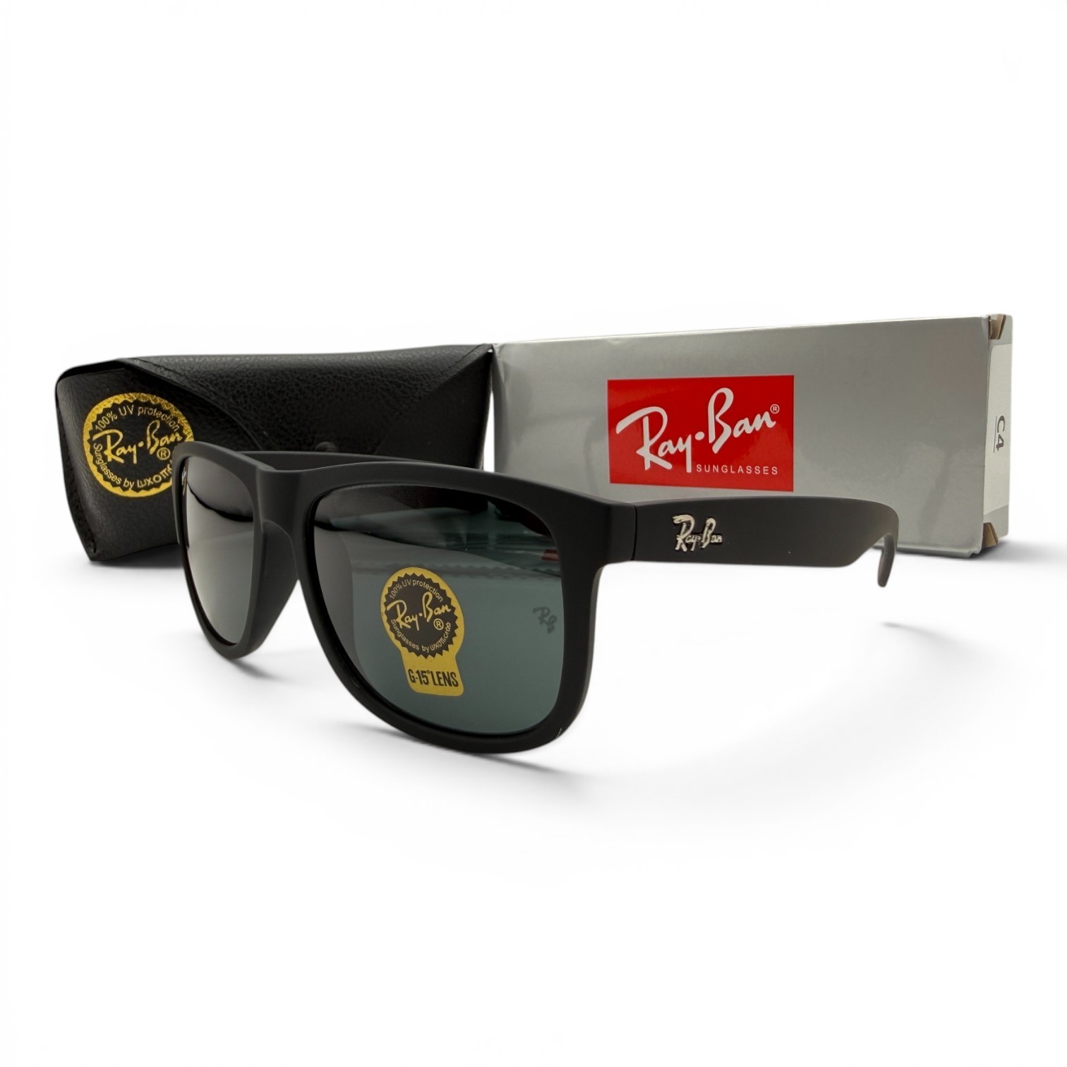 Ray-Ban Justin RB4165 Black Matte Sunglasses RB4165 57mm Made Italy