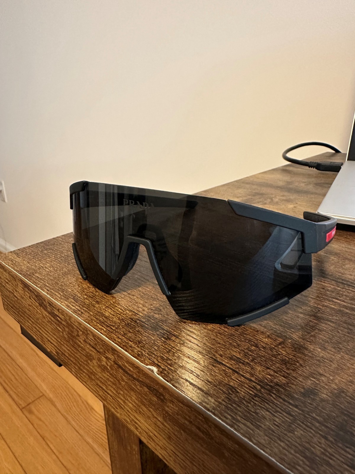 Prada Linea Rossa SPS 04WS Rubber Black/Dark Grey Men’s Sunglasses