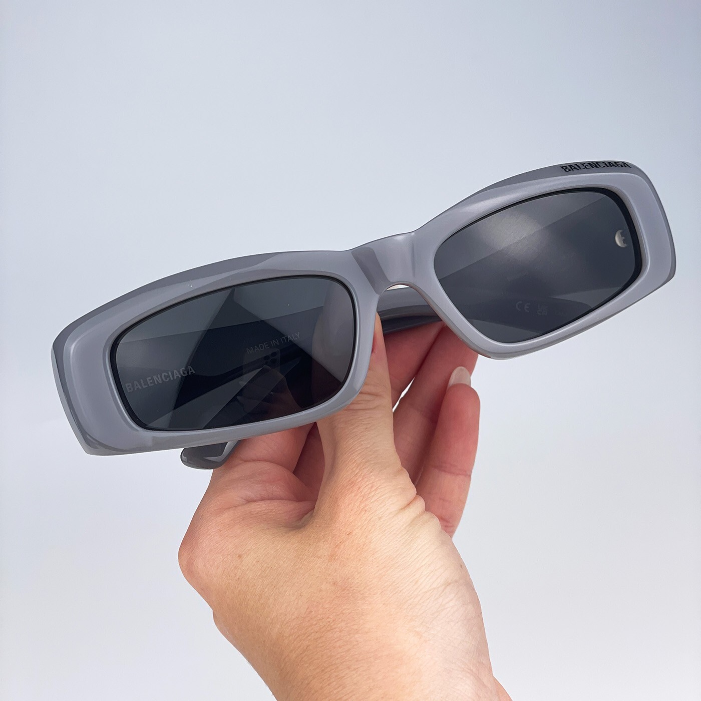 Balenciaga Men AUTHENTIC Sunglasses Grey Rectangle BB0266S 003 NEW