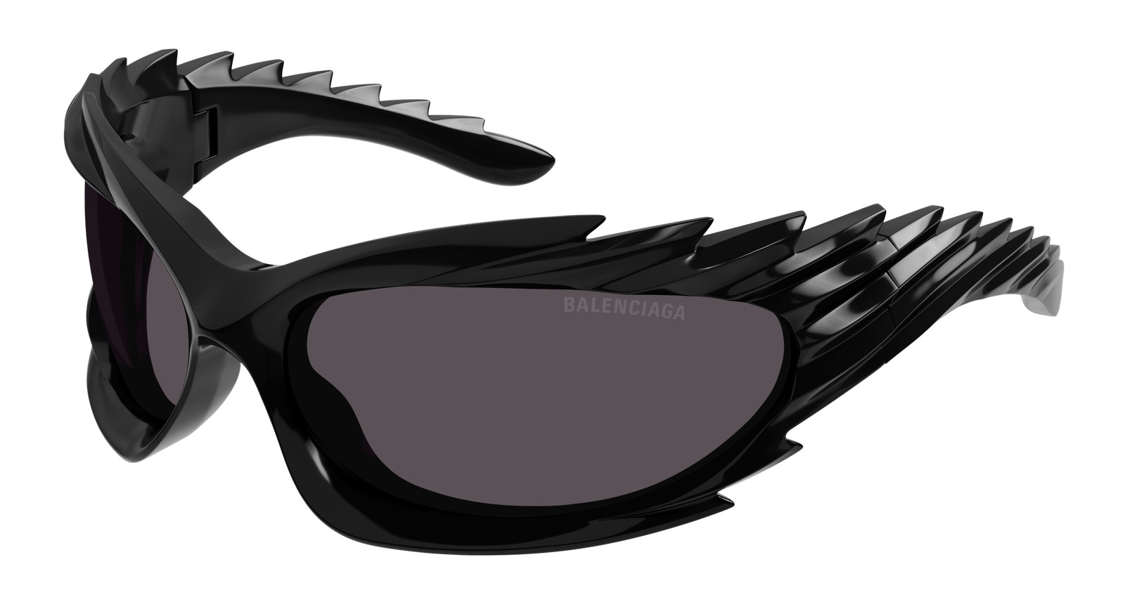BALENCIAGA BB0255S 001 Geometrical Bio Black Grey 78 mm Unisex Sunglasses