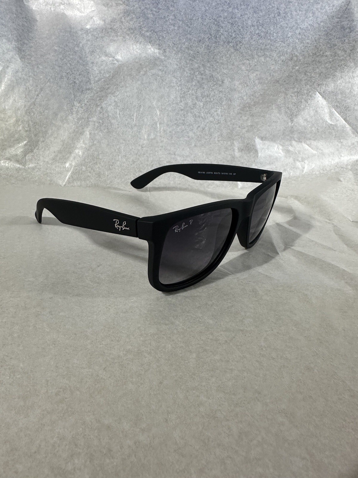 Ray Ban JUSTIN black/grey gradient RB4165 622/t3 54mm Polarized sunglasses NEW
