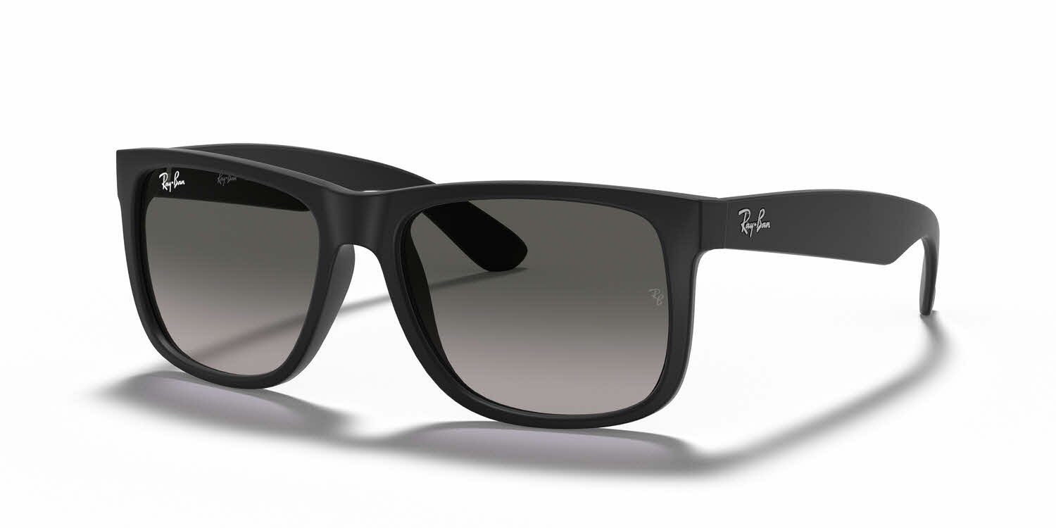 New Ray Ban RB 4161 Justin Rubber Black / Grey Gradient Lens (601/8G) 54 mm
