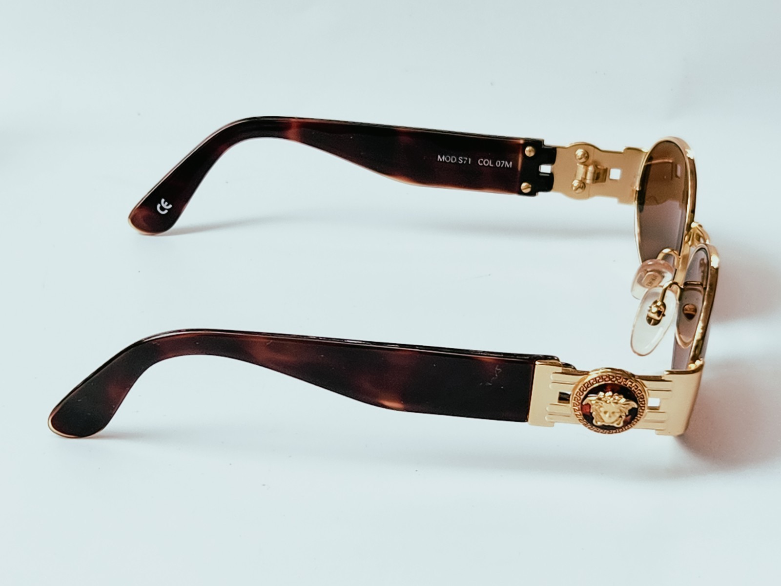 Versace S71 Col 07M Vintage Tortuga Gold Medusa Steampunk Sunglasses 48-20