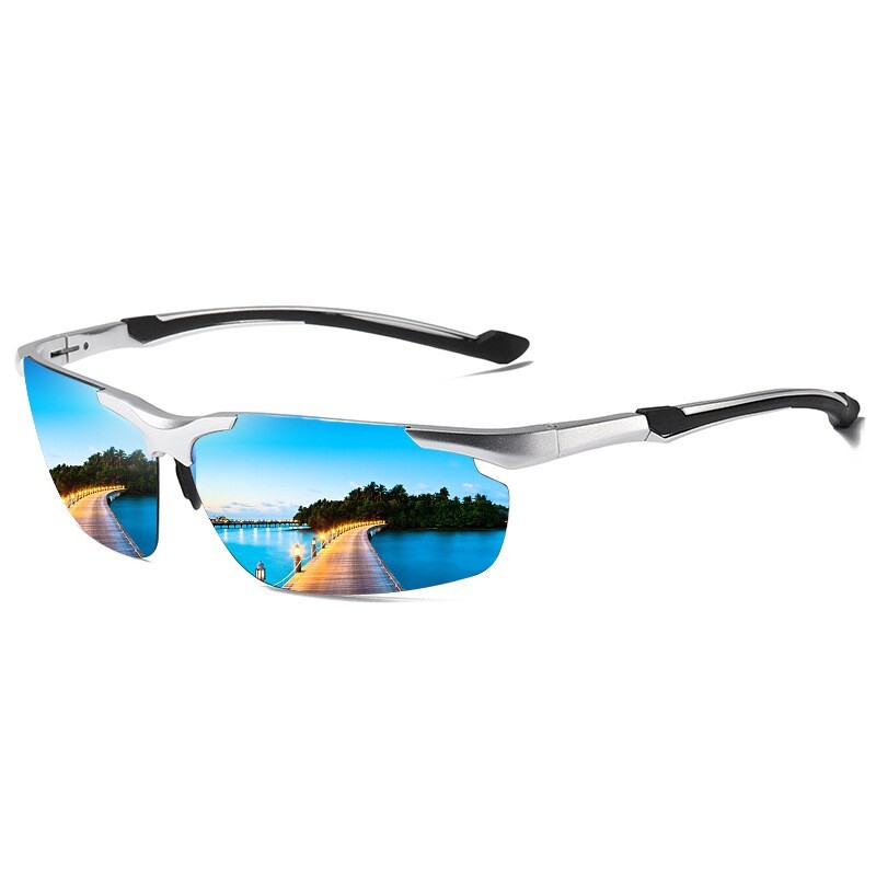 Polarized Sports Fishing Driving Sunglasses Men Al-Mg Metal Frame Ultra Light