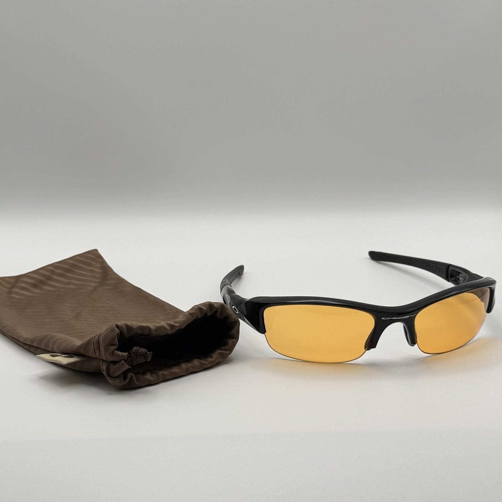 Oakley Flak Jacket XLJ 03-953 Jet Black Yellow Persimmon Sunglasses Made In USA