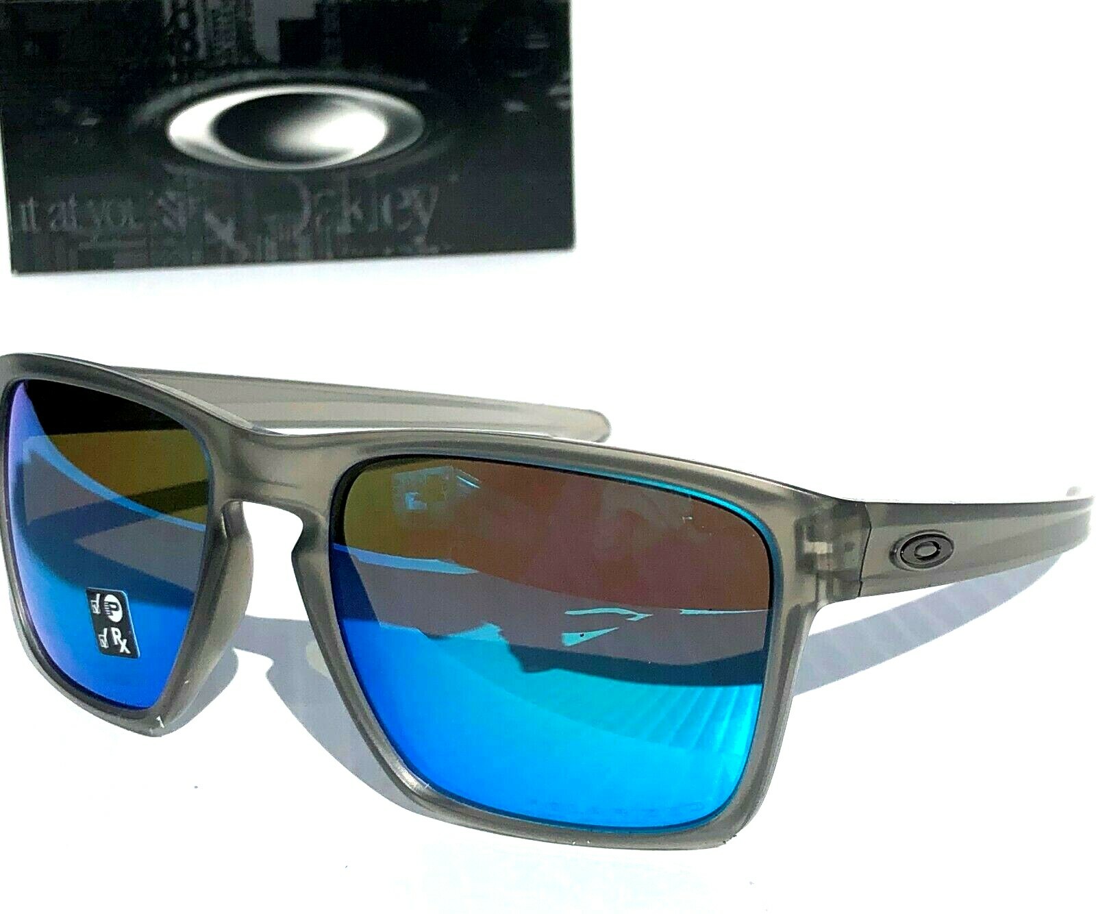 NEW* Oakley SLIVER XL Matte Grey Ink POLARIZED Sapphire Iridium Sunglass 9341-03
