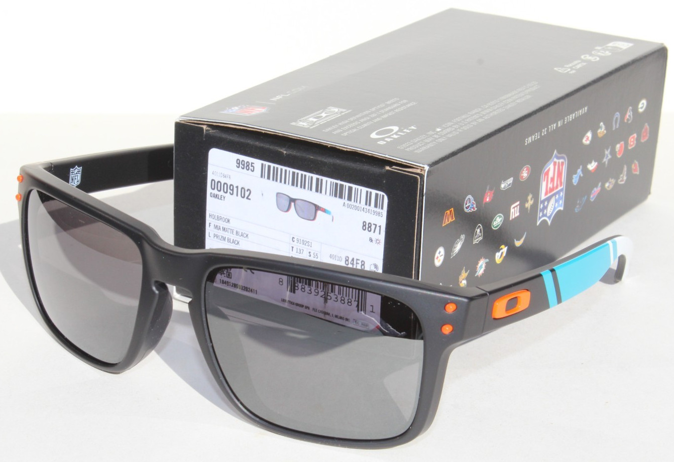OAKLEY Holbrook Sunglasses NFL Miami Dolphins Black/Prizm Black OO9102-S1