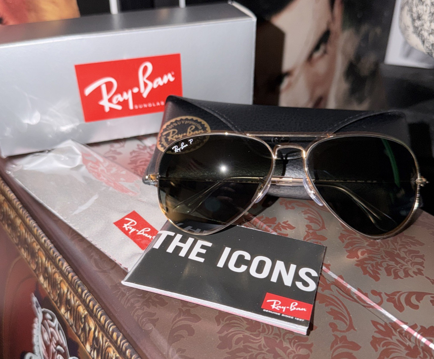 Ray Ban ⟡ Aviator 0RB3025 ⟡ 58MM ⟡ Gold ⟡ G15 ⟡ Polarized ⟡ Sunglasses ⟡