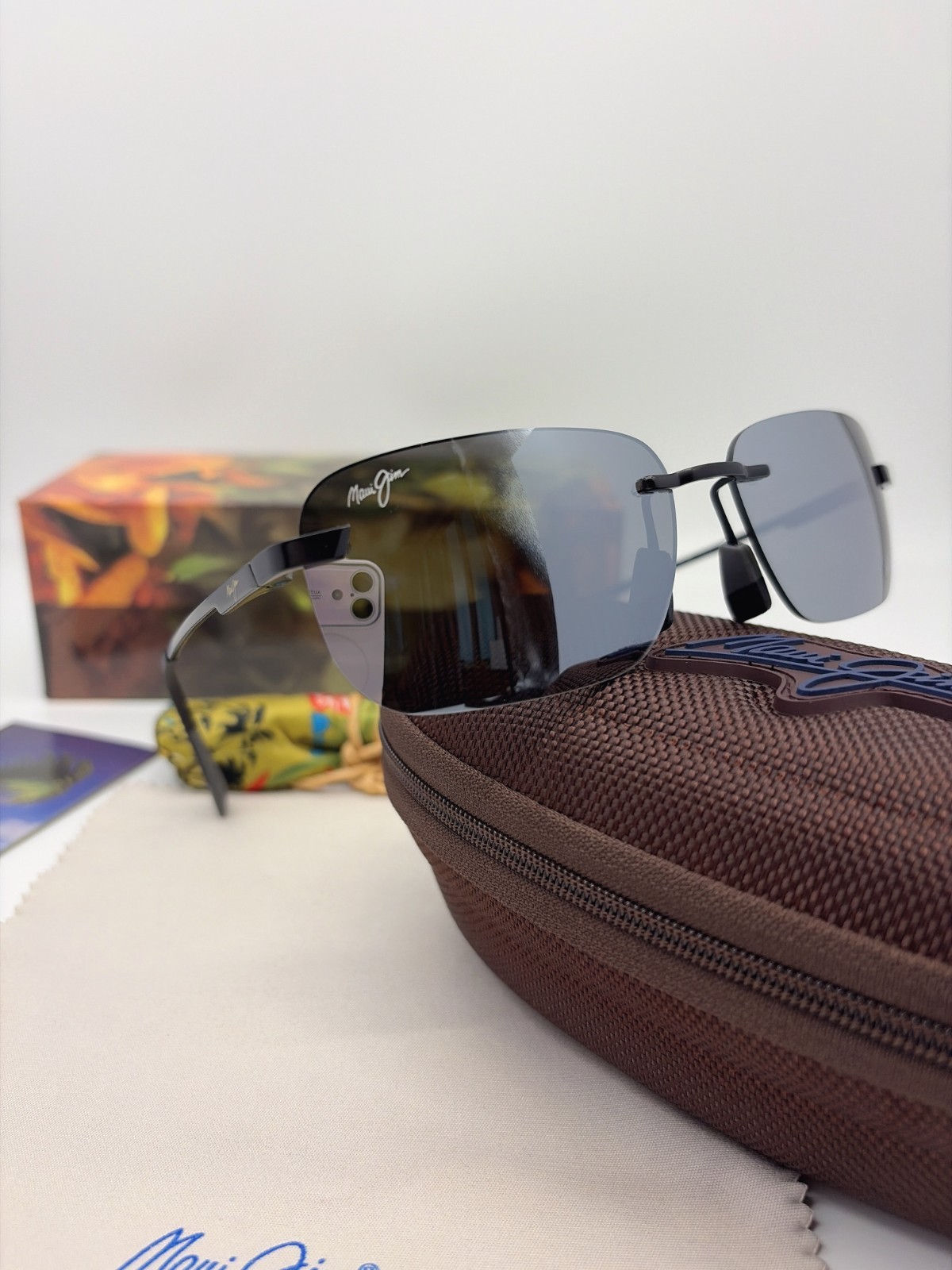 Maui Jim Lanakila S624-02 Polarized Sunglasses Black Frame Silver Lens 59/16-140