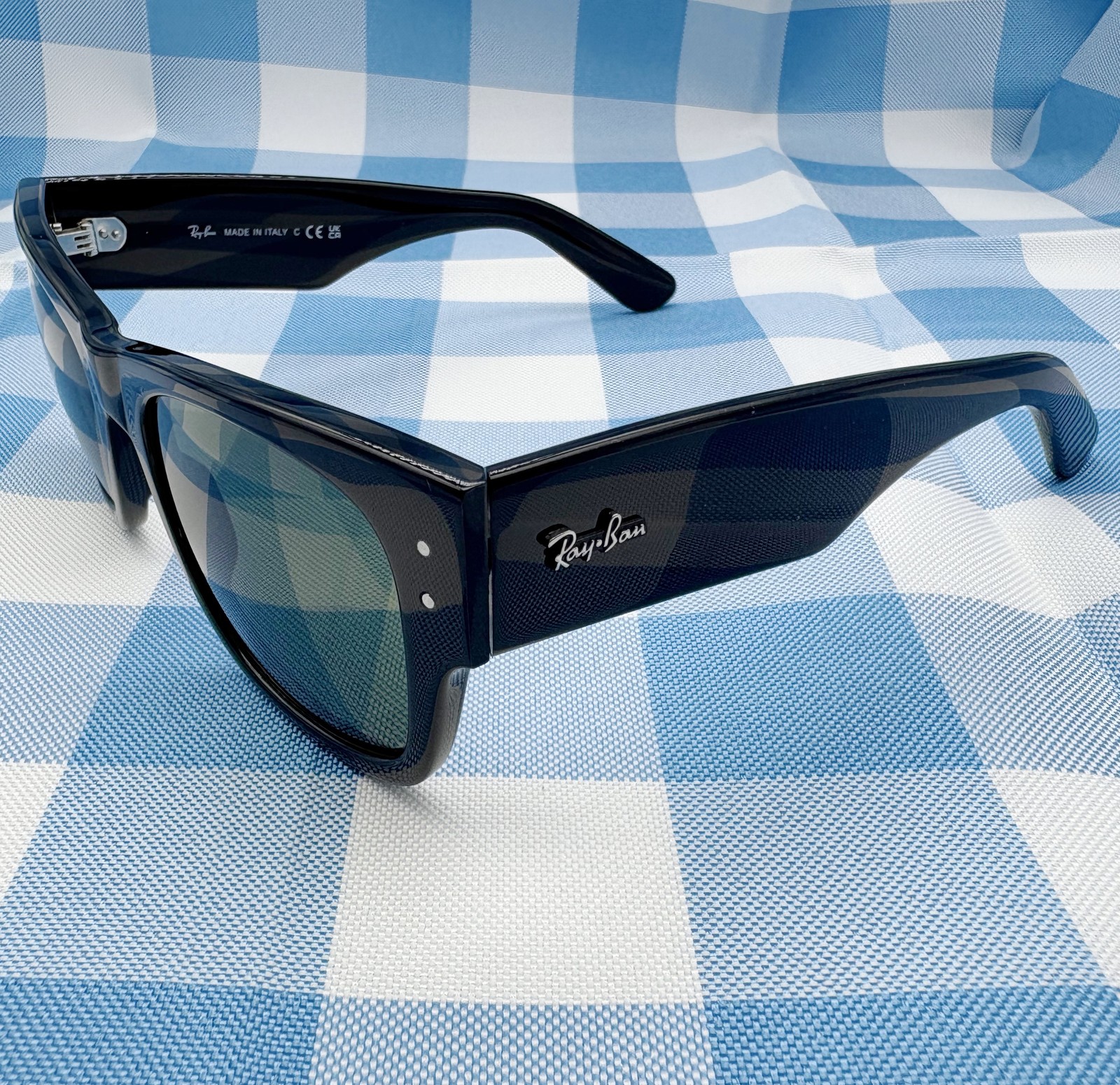 Ray-Ban Mega Wayfarer Sunglasses RB0840S 901/31 Black Frame Green Lens 51-21 145