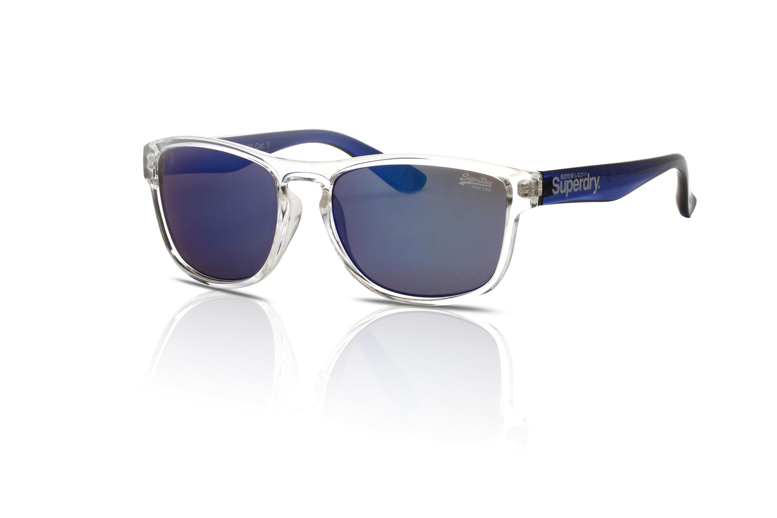 Superdry Sunglasses Rockstar 175 Gloss Crystal/Blue/blue Mirror Official Seller