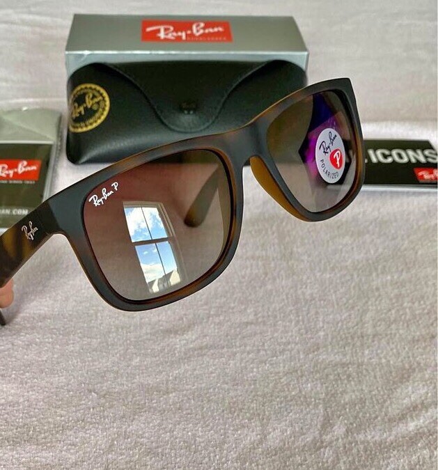 New Ray-Ban Justin RB4165 Tortoise Matte / Brown Gradient  Sunglasses