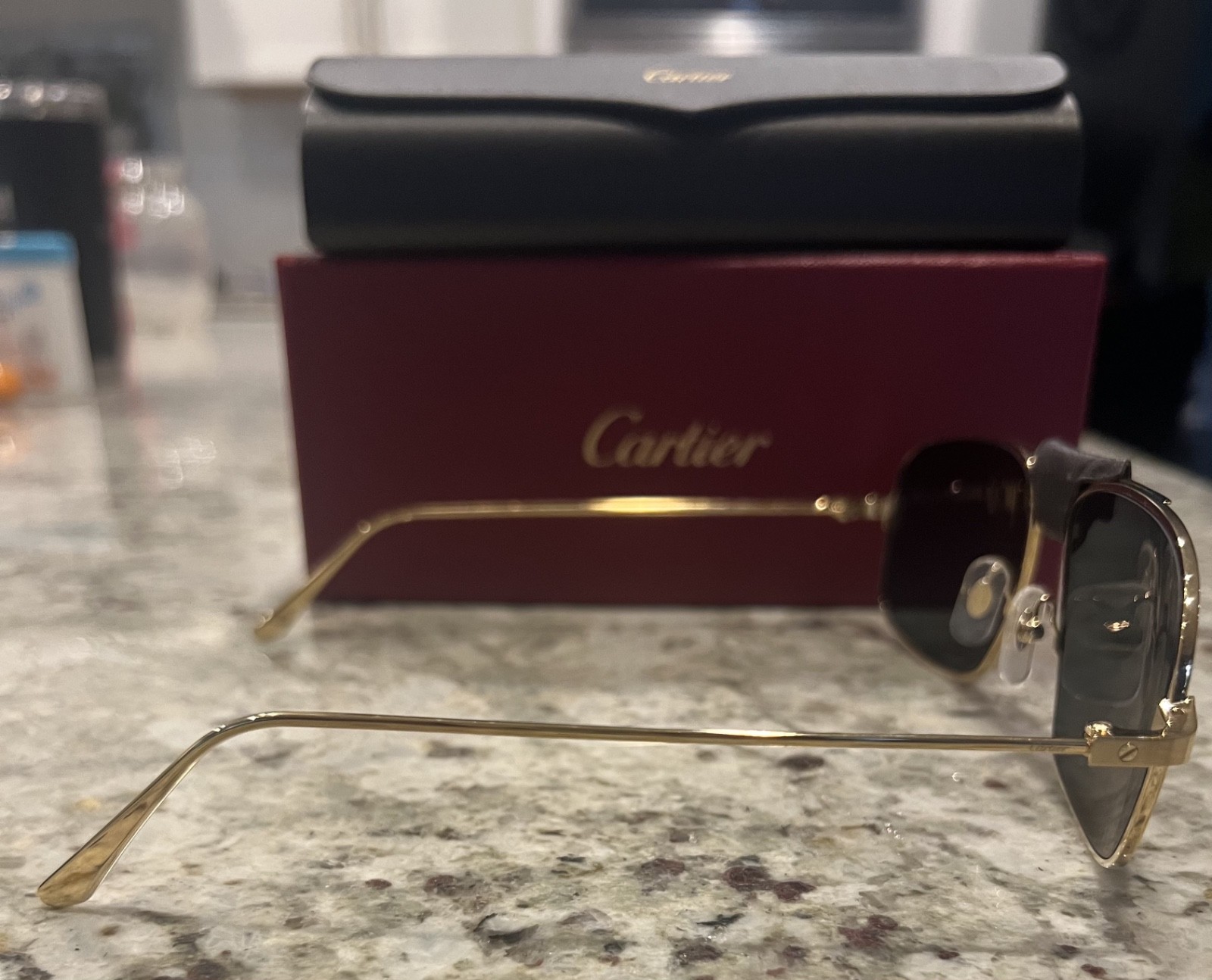 Authentic Cartier Santos CT0193S 002 Sunglasses New Complete Set Box & Case