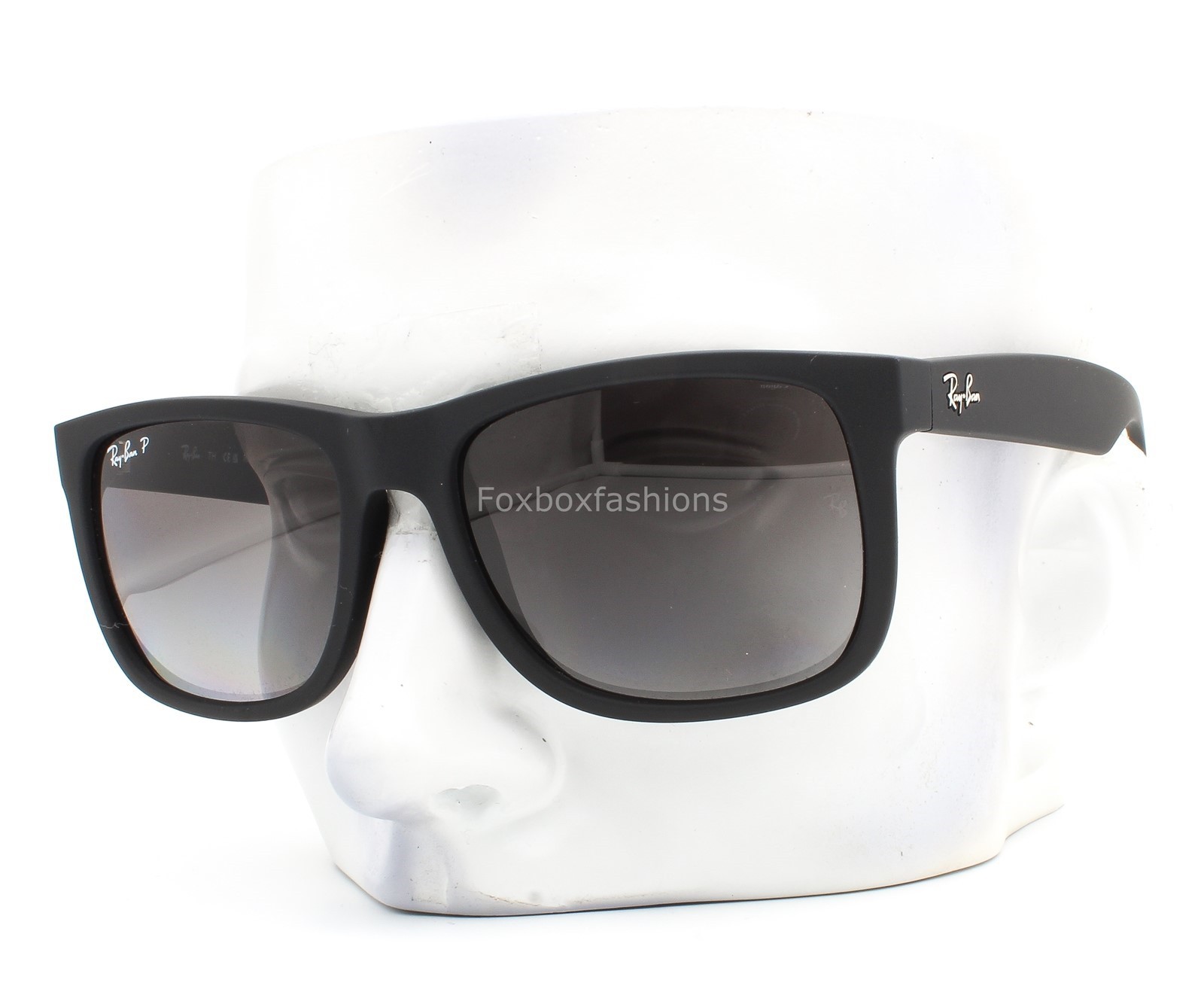 Ray-Ban Justin Sunglasses RB4165 622/T3 Matte Black Rubber Gray Polarized w/case