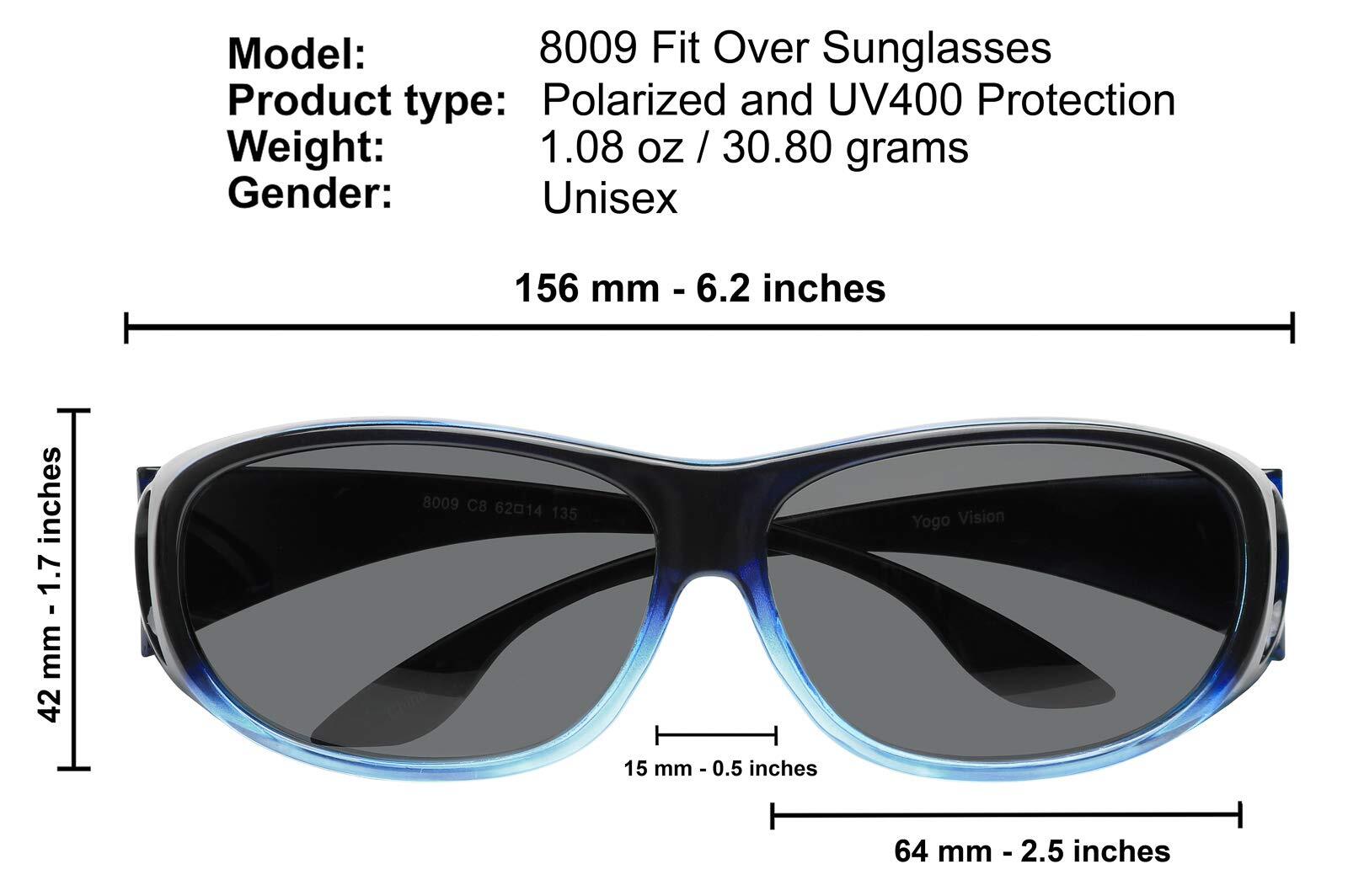 Fit Over Sunglasses Polarized Lens Case Included Wear Over Prescription