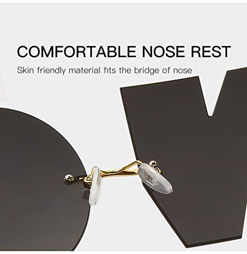 Letter Party Rimless Irregular Design Sunglasses For Men/Women Streetwear