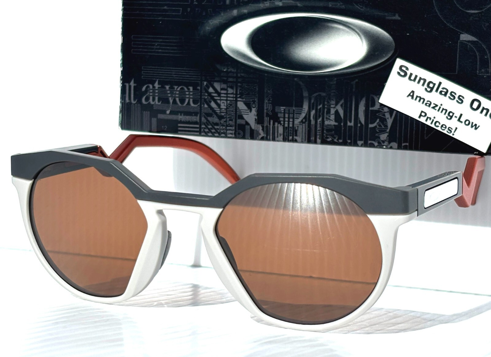 NEW Oakley HSTN Matte Carbon PRIZM Tungsten Brown Lens Sunglass 9242-06