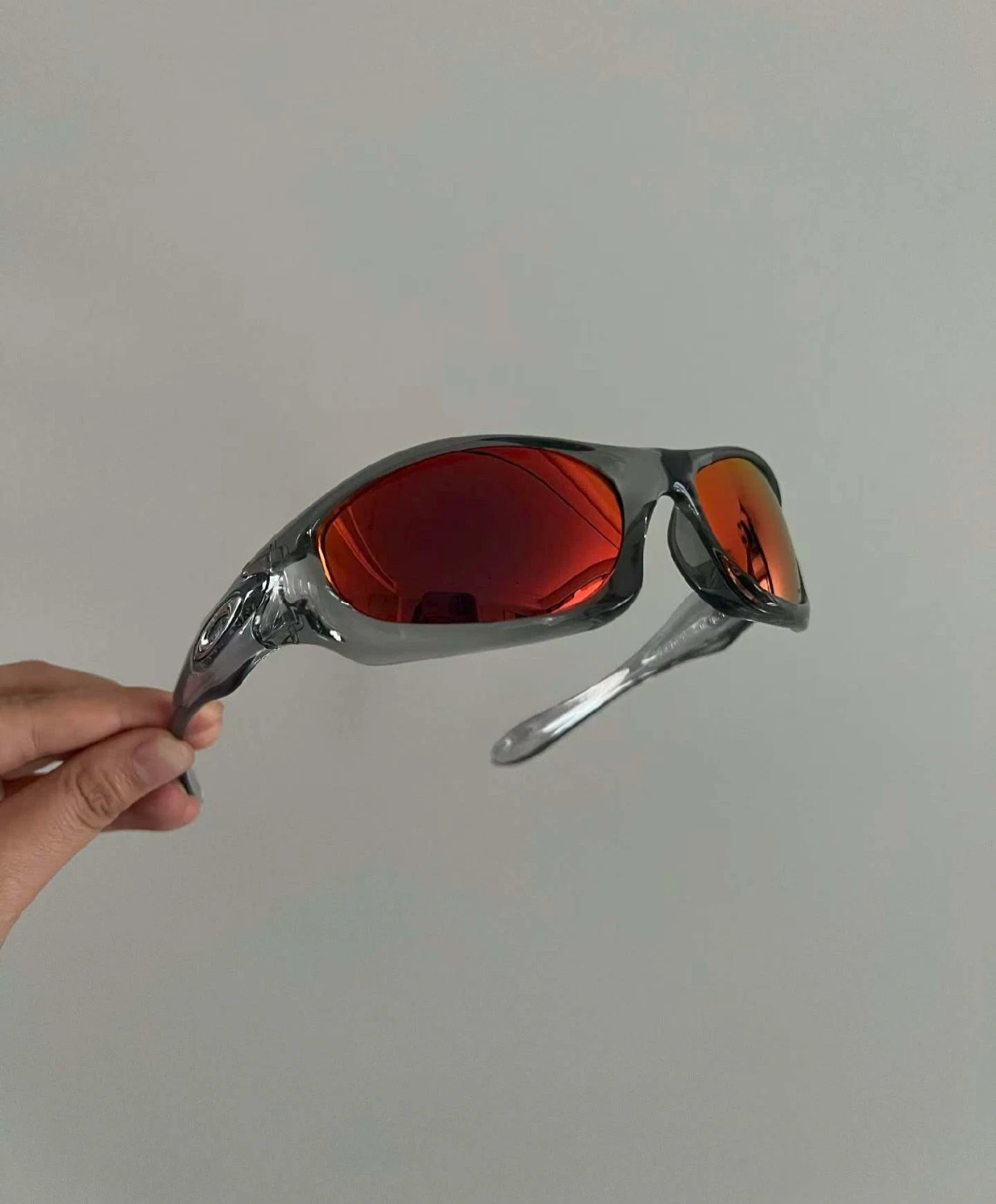 Oakley 00s Monster Dog Tech Vintage Polarized Sunglasses Clear Gray Transparent