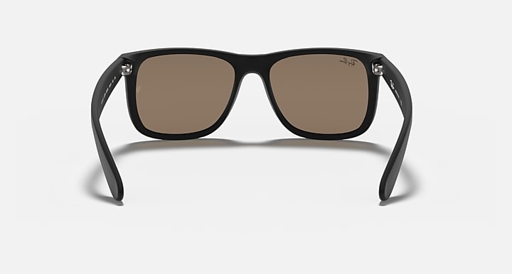 RAY-BAN RB4165 JUSTIN SUNGLASSES, 54MM – MATTE RUBBER BLACK/GOLD MIRROR