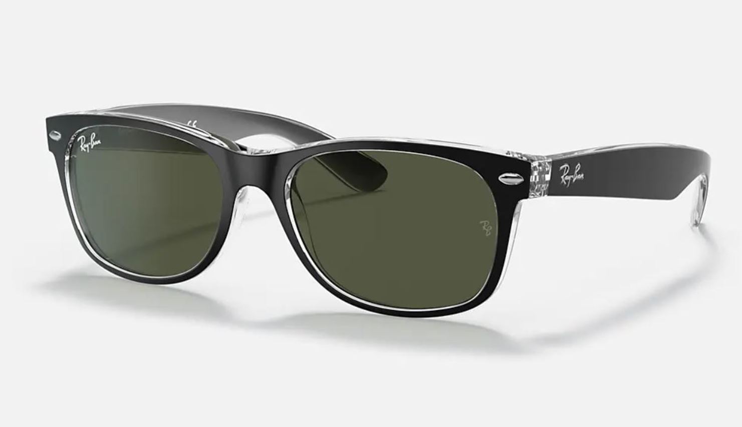Ray-Ban New Wayfarer Color Mix Matte Black Transparent/Green 58 mm Sunglasses