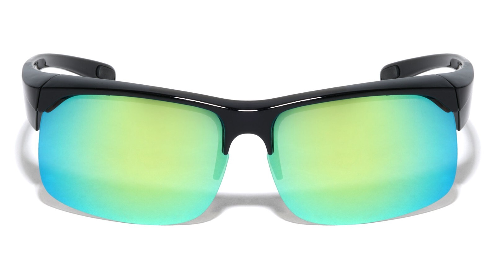 Men Half Rim Polarized Sport FIT OVER Sunglasses Wear Over Prescription Eyeglass