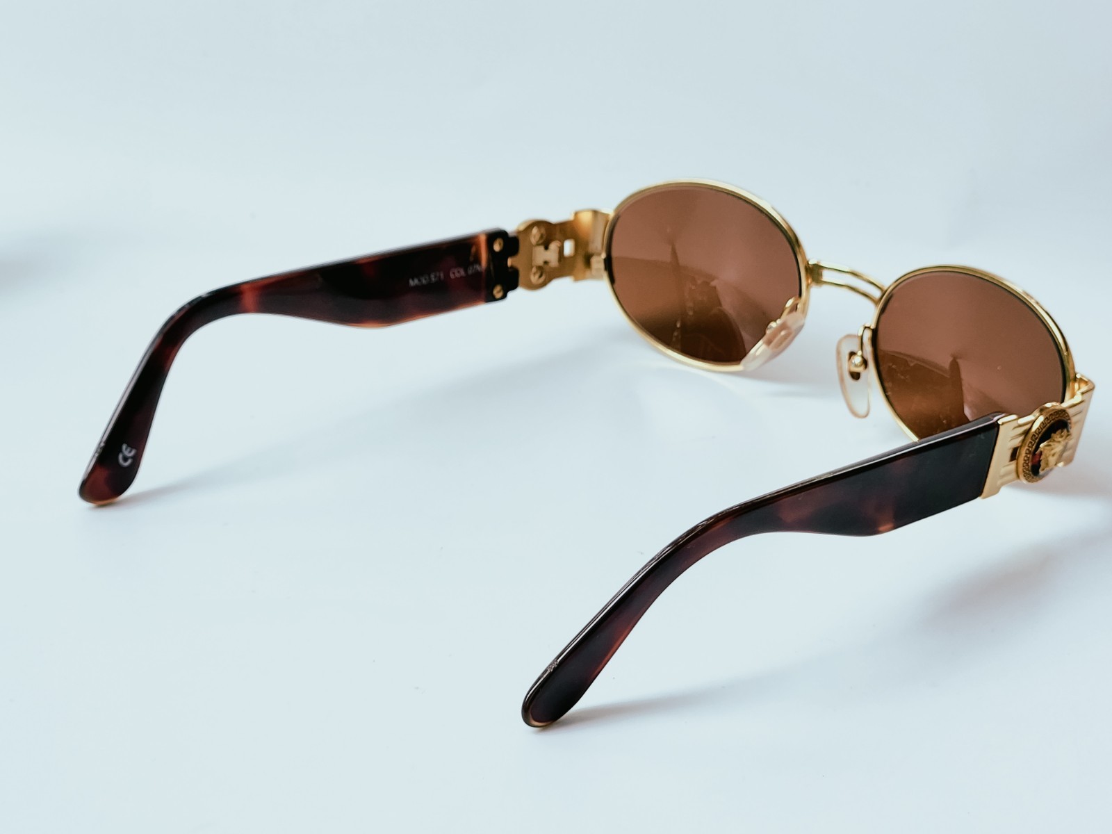 Versace S71 Col 07M Vintage Tortuga Gold Medusa Steampunk Sunglasses 48-20