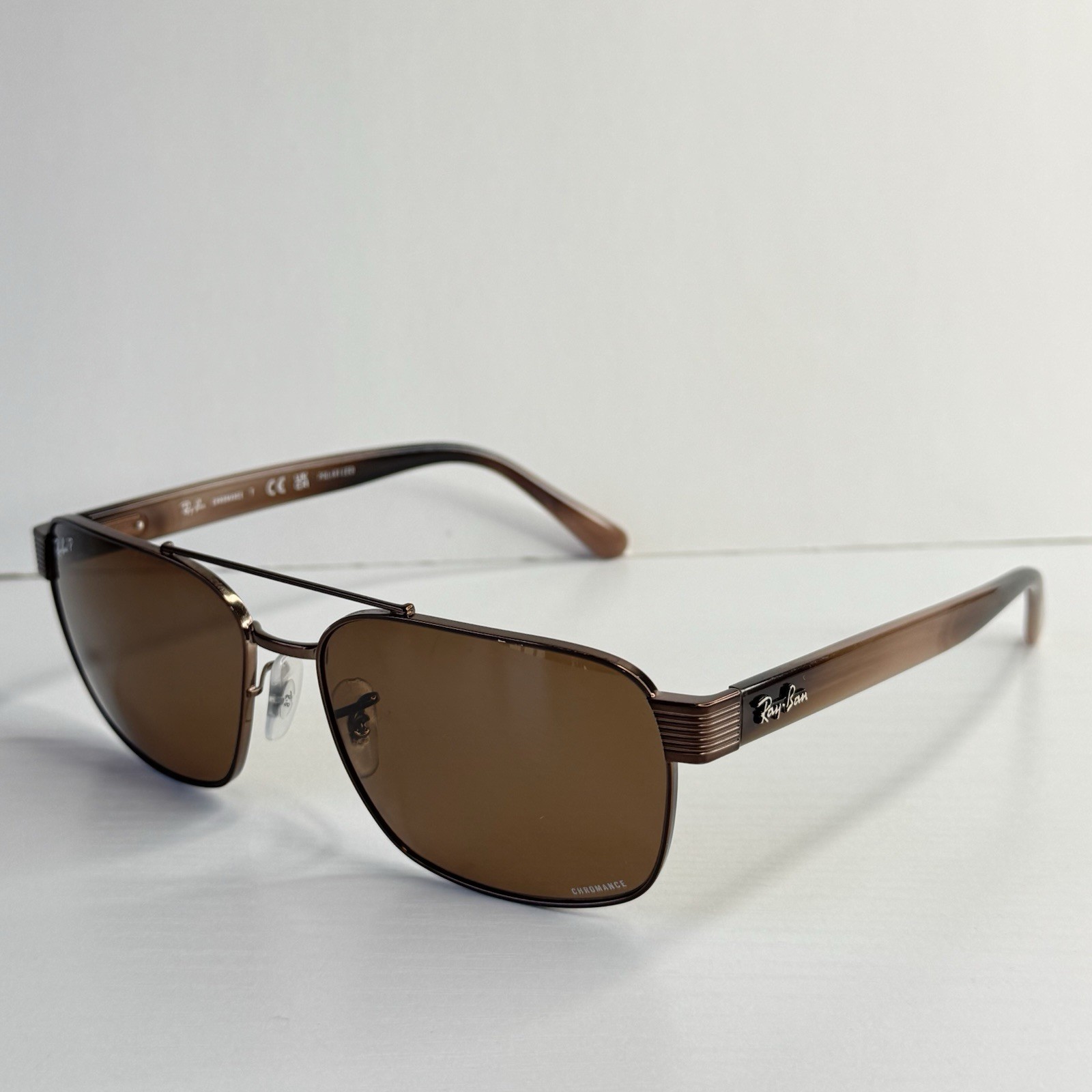 Ray Ban RB3751CH Chromance Sunglasses Polarized Brown Tint Unisex Adults 61-17