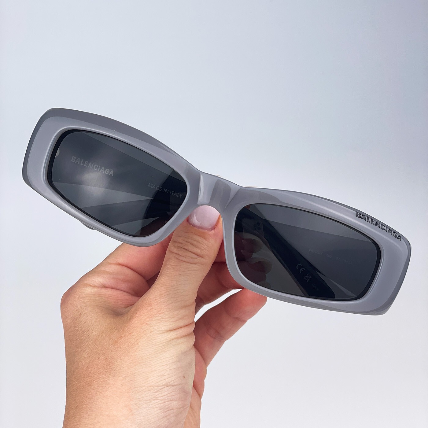 Balenciaga Men AUTHENTIC Sunglasses Grey Rectangle BB0266S 003 NEW