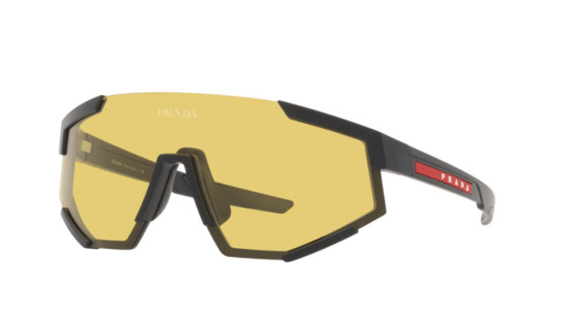 Prada Linea Rossa SPS 04WS DG004Q Rubber Black Red Yellow Sunglasses