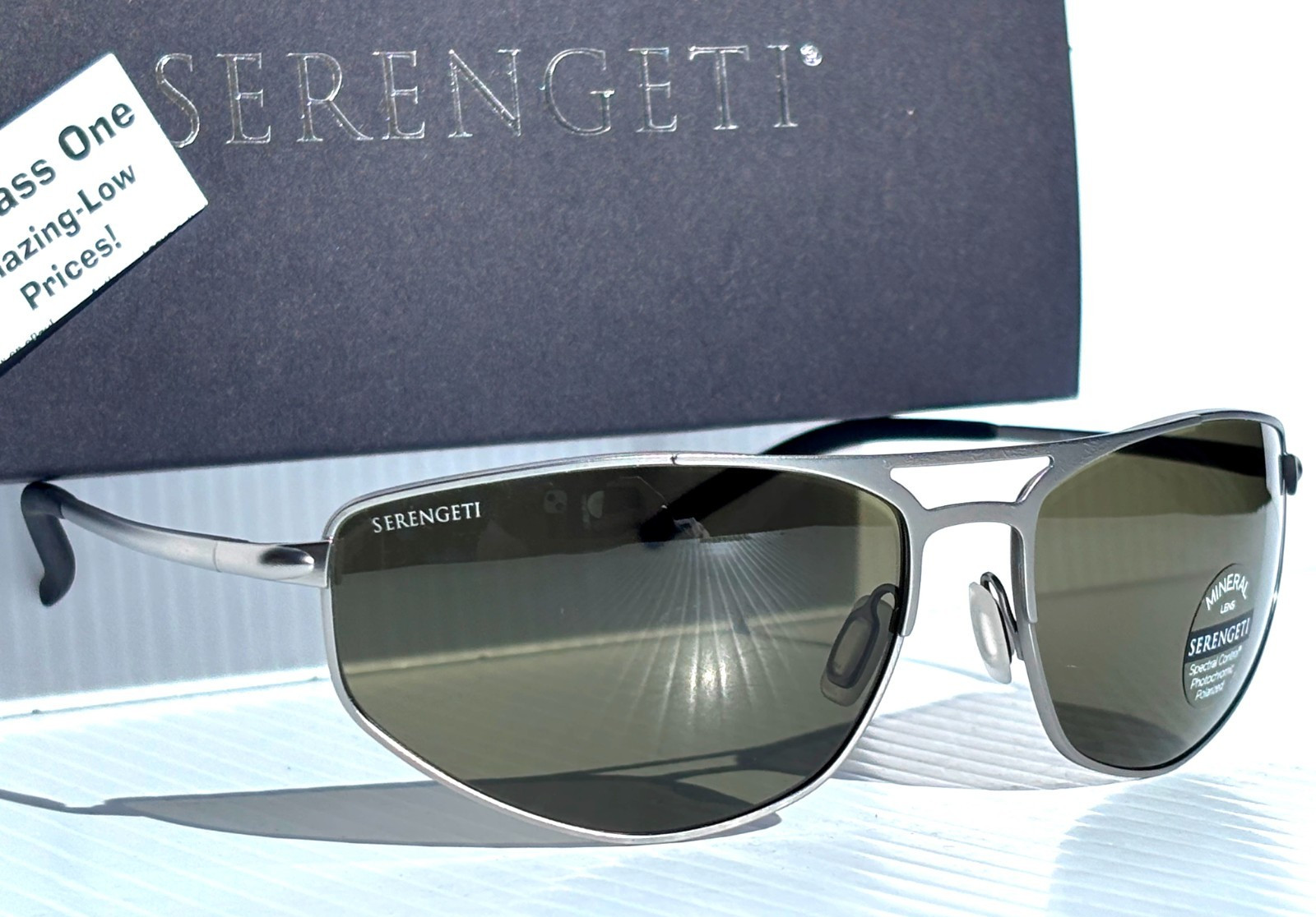 SERENGETI MASTEN Matte Gunmetal POLARIZED Mineral Green GLASS Sunglass SS579002