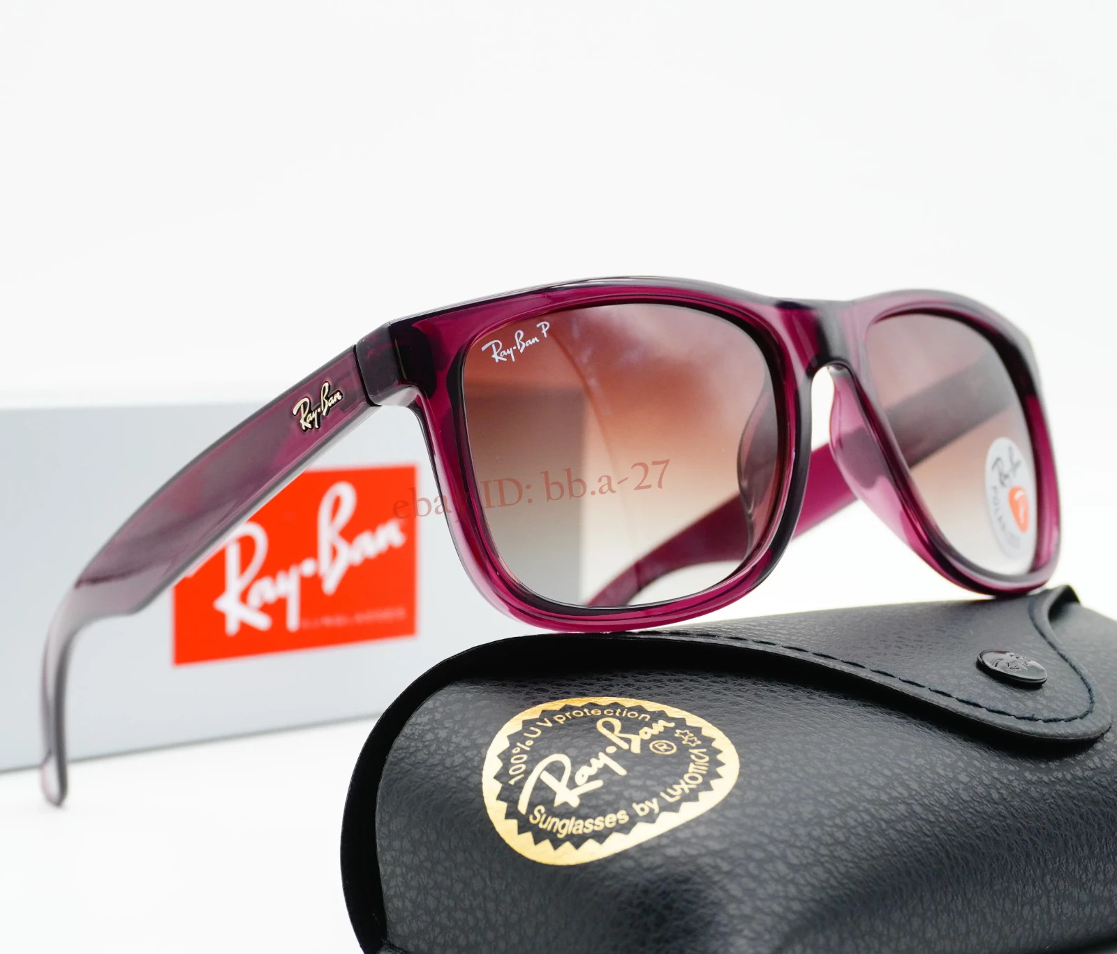 Ray-Ban Justin RB4165 54 mm Transparent Dark Brown Polarized Gradient Sunglasses