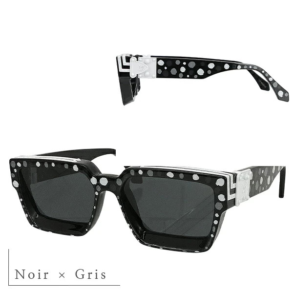 New Auth Louis Vuitton YK Sunglasses 1.1 Millionaire Painting Dots Acetate Black