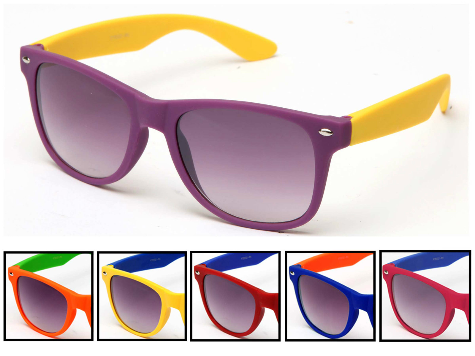 Two Toned Sunglasses Rubber Coated Matte Soft Feeling Sports Team Retro 70s 80s