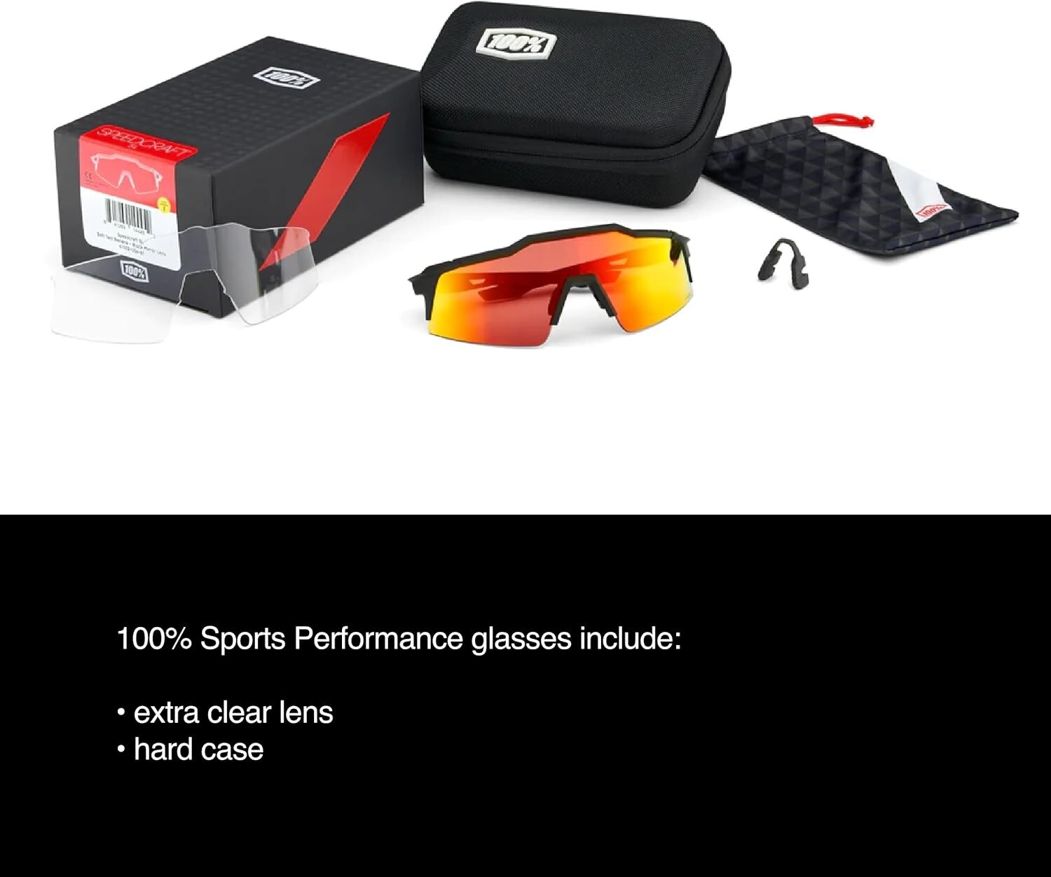 100% HYPERCRAFT SPORT PERFORMANCE FRAMELESS SUNGLASSES SCRATCH RESISTANT UV400