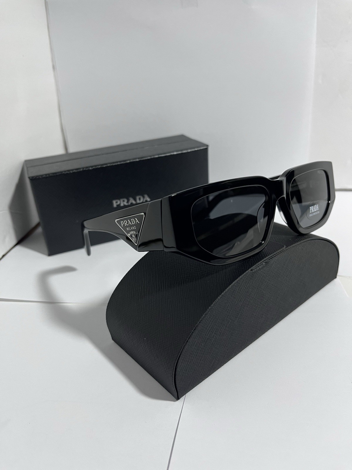 PRADA PR 09ZSF 1AB5S0 Black Grey Men’s 54mm Sunglasses