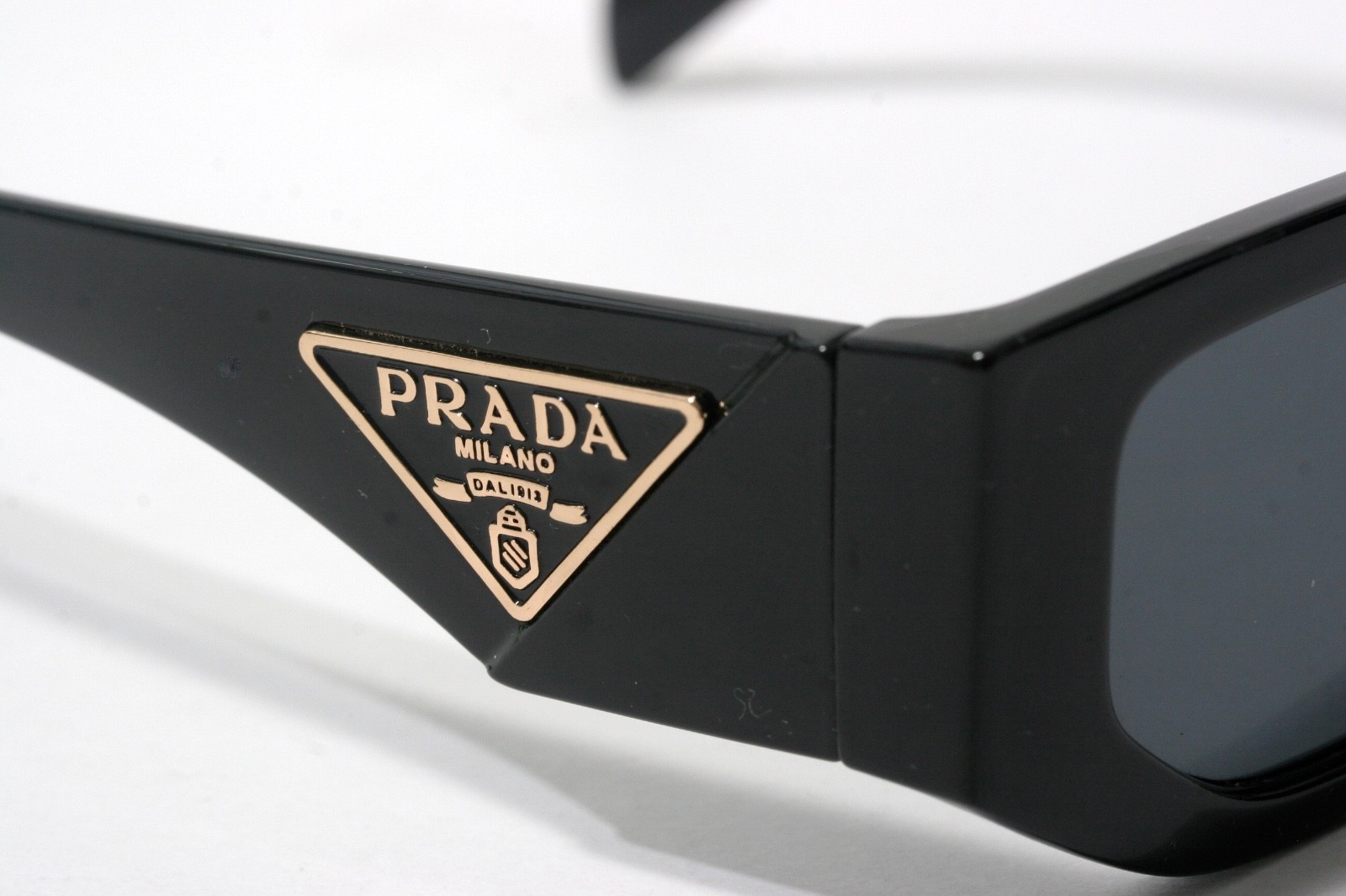 Prada Sunglasses 8297 Shiny Black/ Black lenses, Big 145 mm Frame Width, Italy