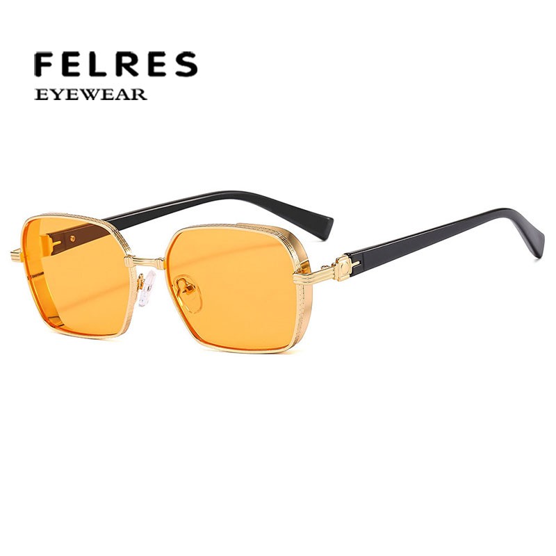 Unisex Metal Square Sunglasses Fashion Leisure Outdoor Sports Traveling Glasses