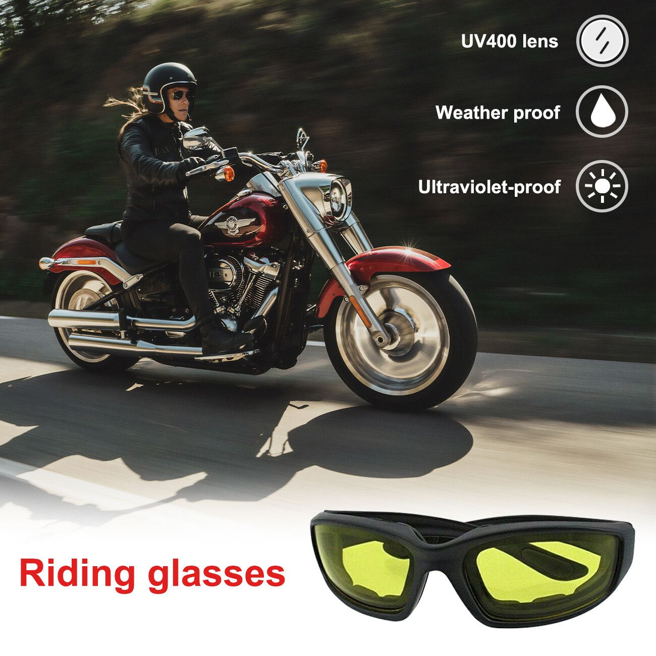 3x Motorcycle Riding Glasses Wind Resistant Bike Goggles UV Protection NEW HOT