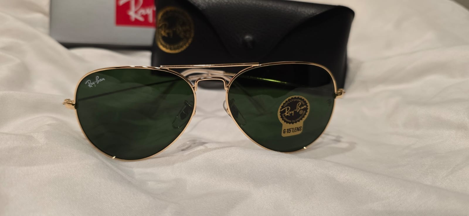 Ray-Ban Sunglasses RB3025 Aviator Classic Gold Frame Green Lenses 58mm Unisex