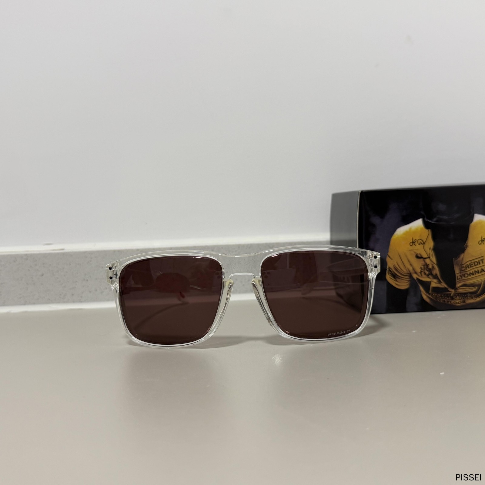 Oakley HOLBROOK PRIZM Brown Lens Sunglasses XXL OO9487 Clear FrameIN BOX